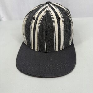 Kangol Denim Links Baseball Cap Gray White Striped Adjustable Strapback Hat